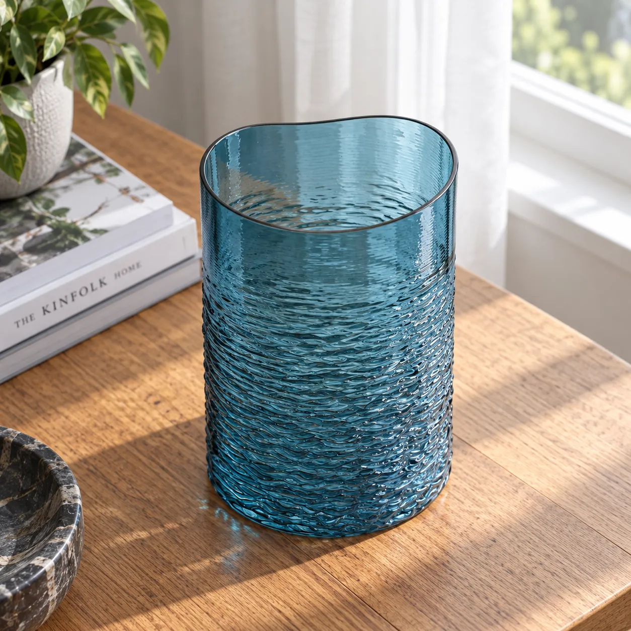 Maris Blue Glass Vase — alternate view