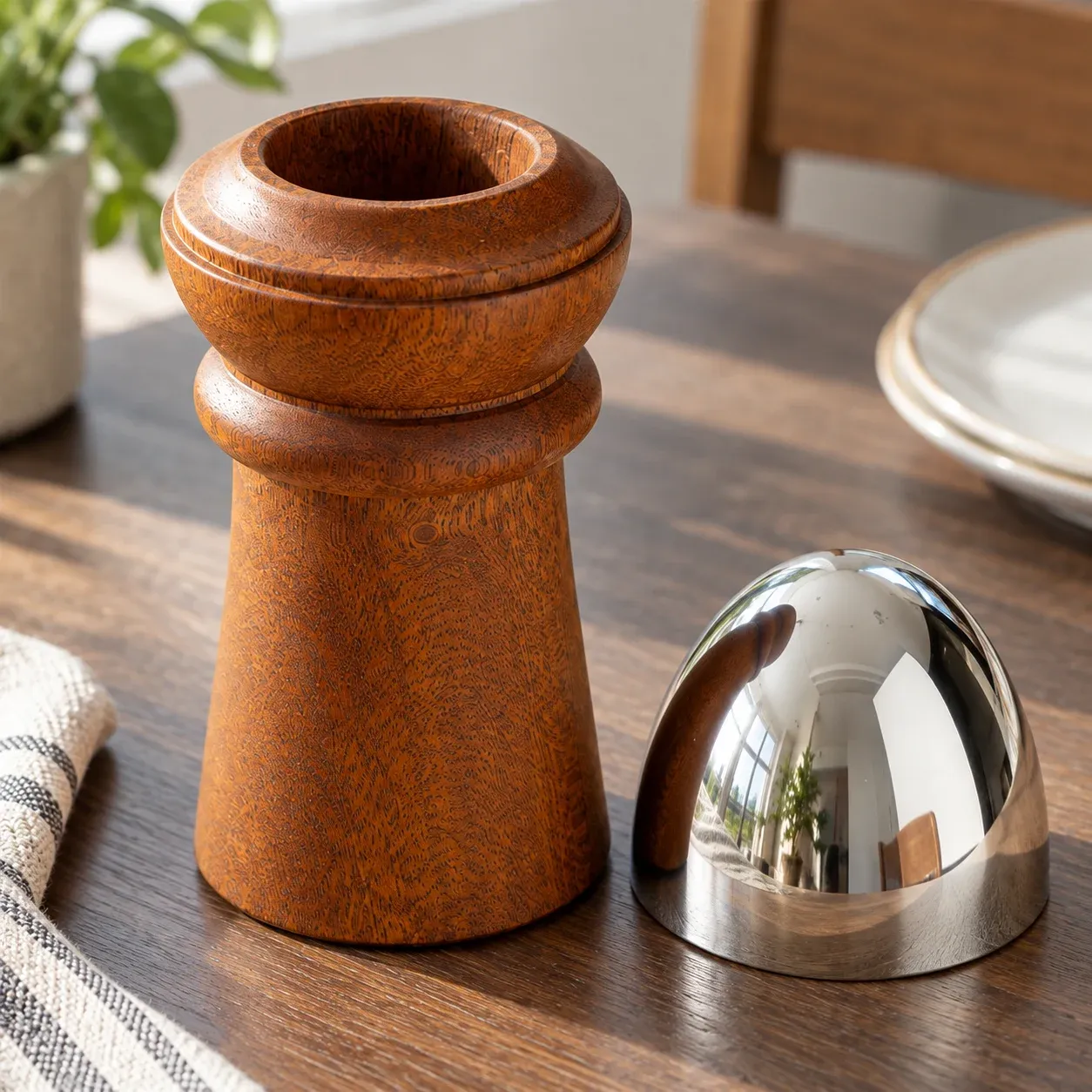 Wicklow raised wooden rim, grain and removable steel cover detail