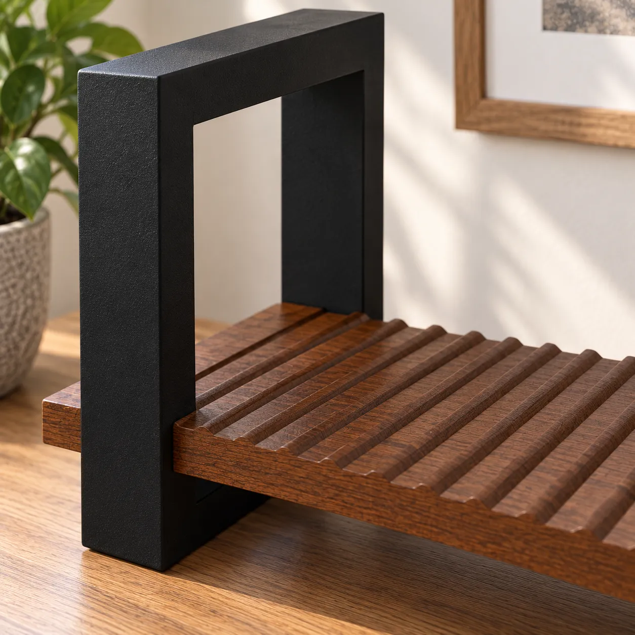Riven Magazine Rack — construction detail