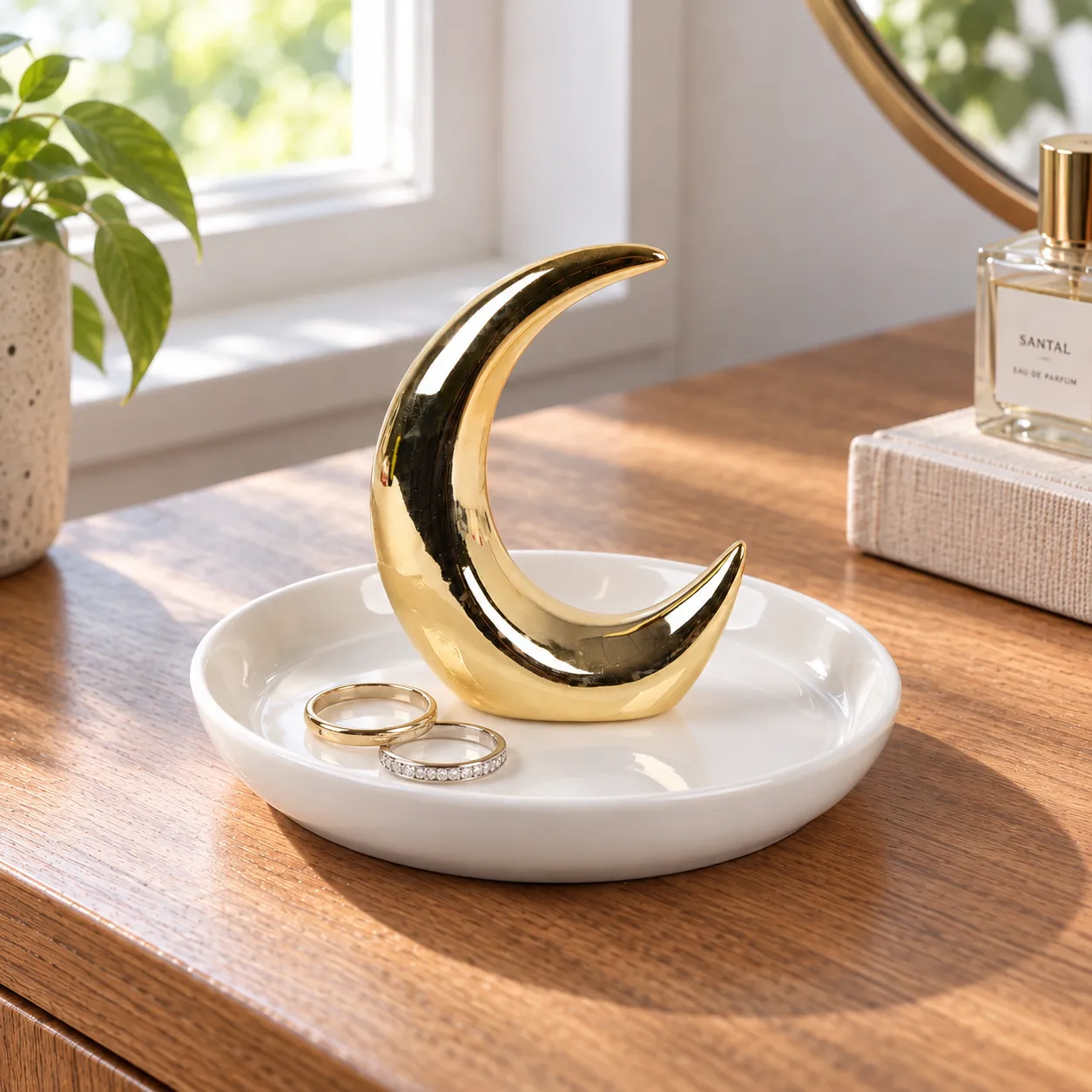 Selene Moon Ring Dish — shown in use