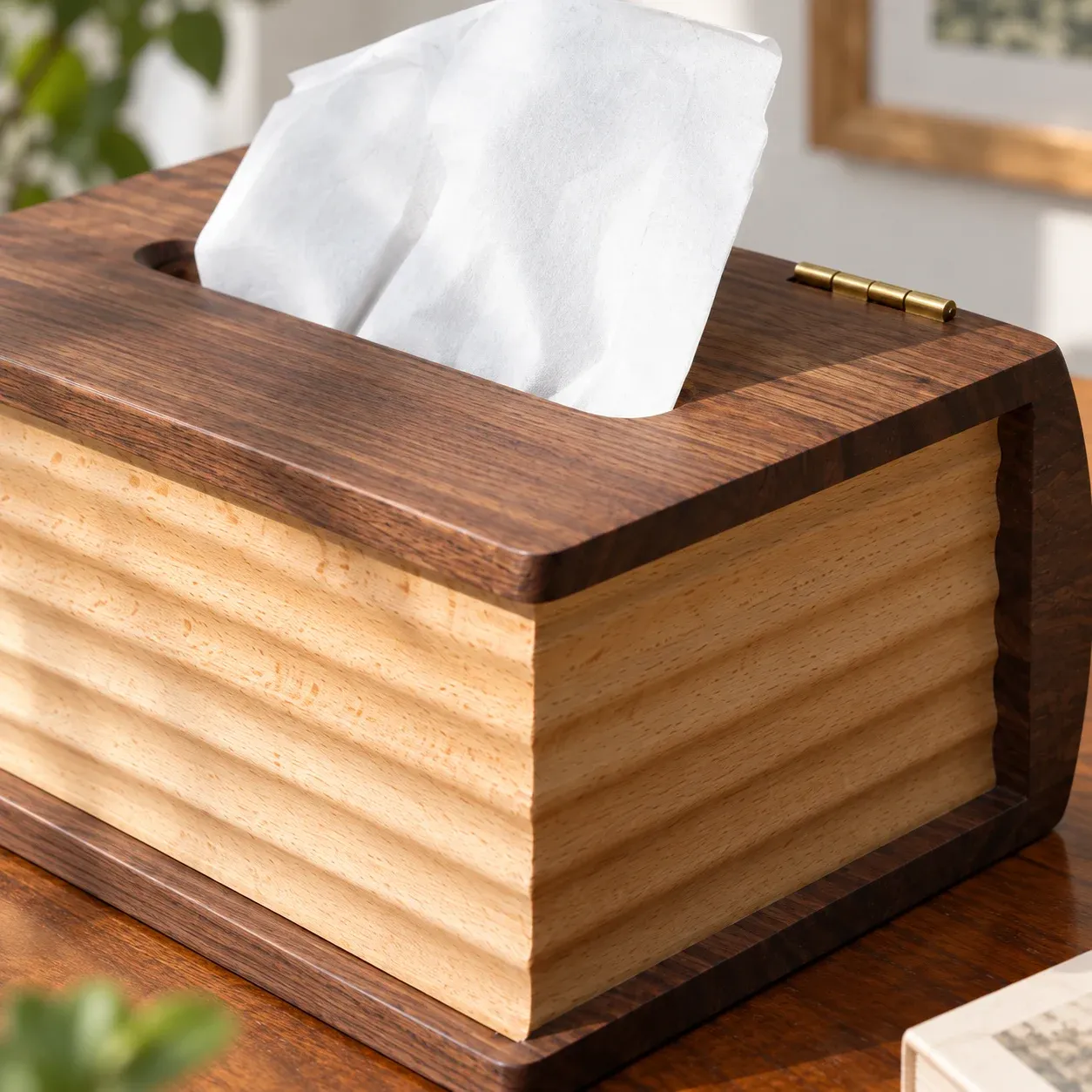 Beaumont Book Tissue Box close view of its original construction